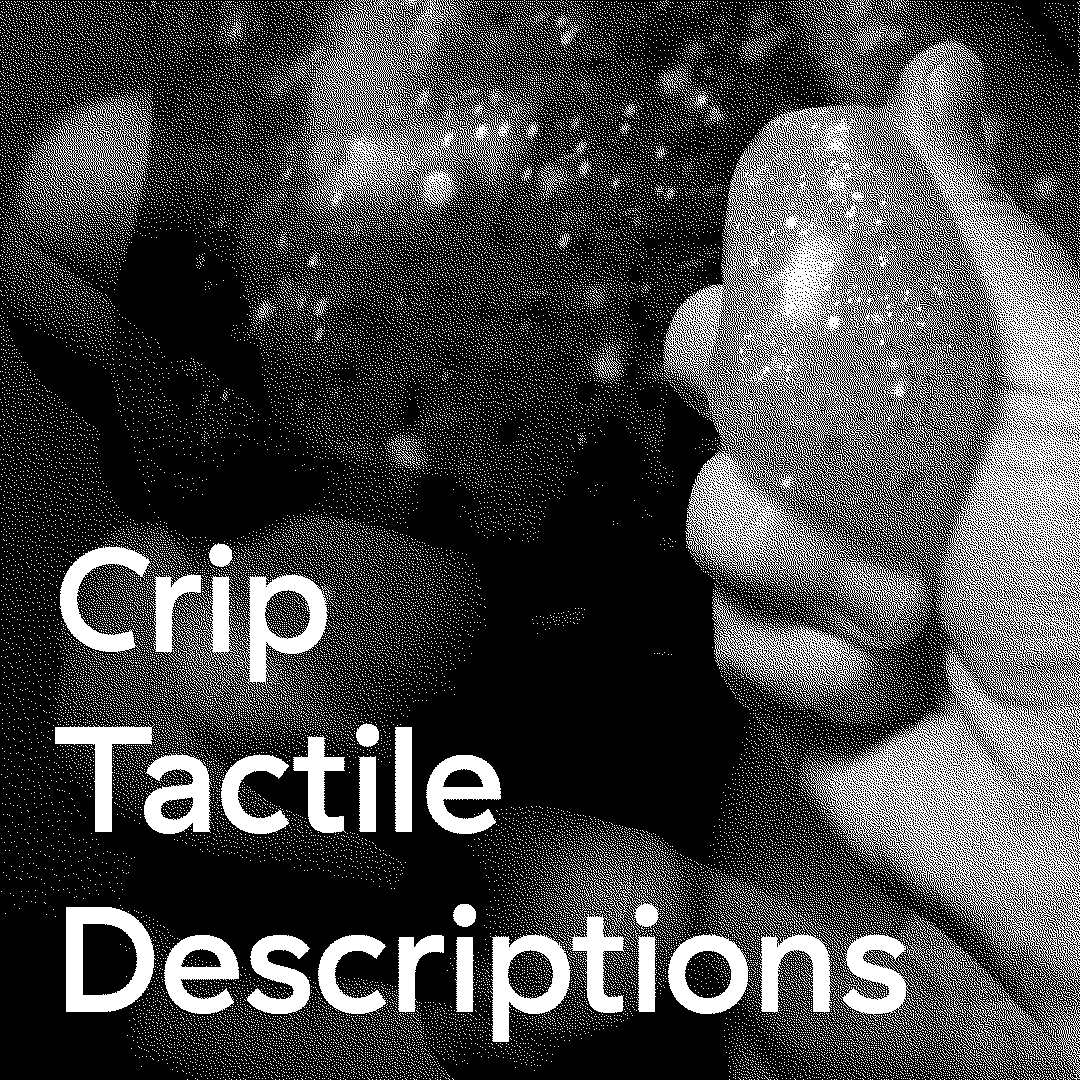 SQUISH! This image overlaps photos of Iz hands playing with a squishy stim toy. Hands and textures overlap, creating the appearance of different surfaces that are partially skin, partially stim toy.